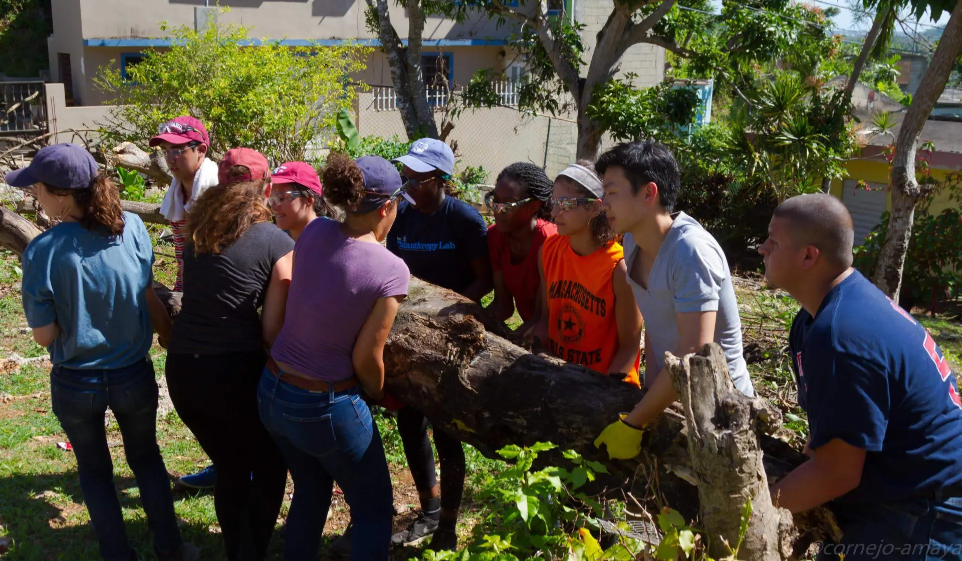 Brian volunteering outdoors during post-Hurricane Maria cleanup in Puerto Rico.